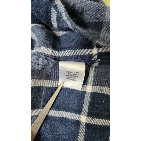 Soma Life Style XXL Blue Plaid Flannel Shirt Cozy Layer Casual Grunge Cabincore - Picture 6 of 8